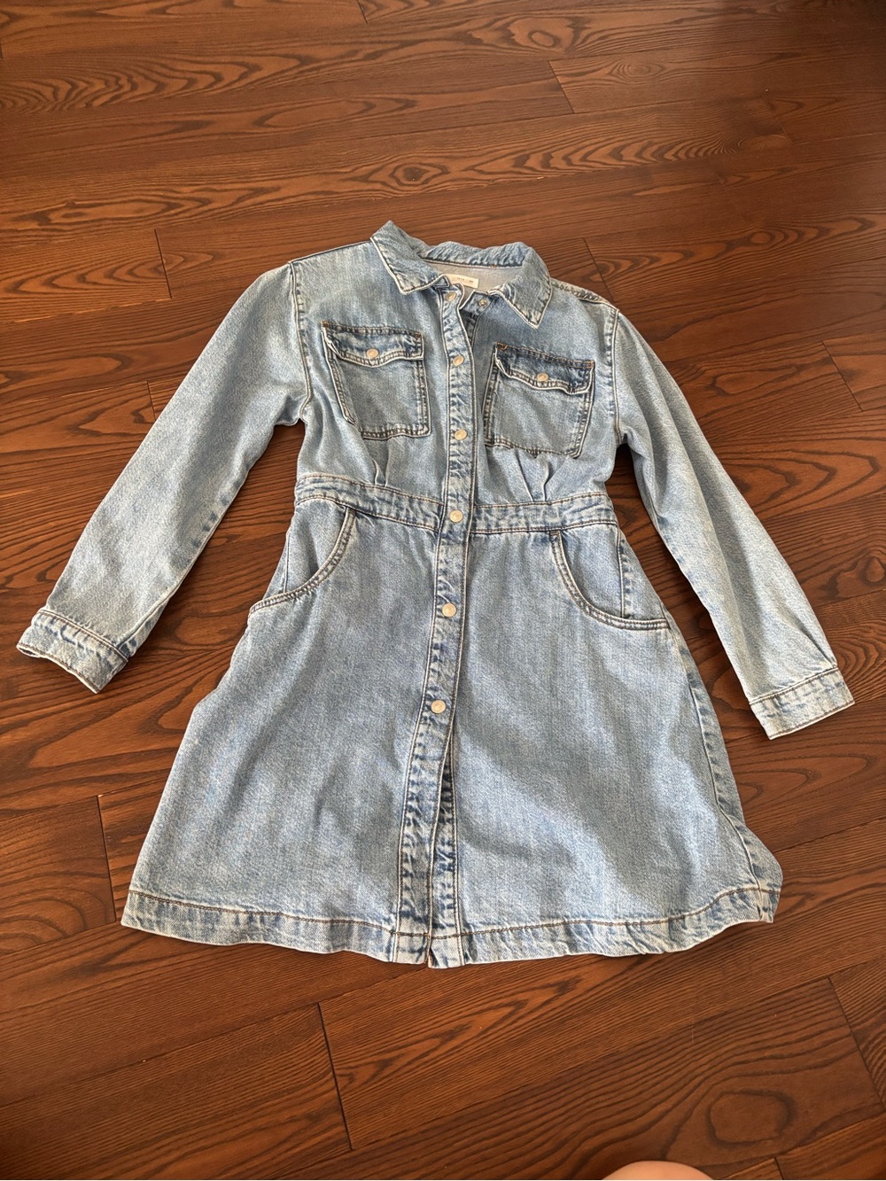 Zara Light Blue Denim Shirt Dress